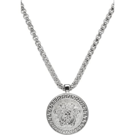 silver versace necklace mens|versace necklace real.